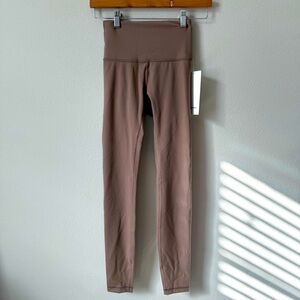 NWT Lululemon Wunder Train Ribbed HR Tight 28" Taupetastic Size 2